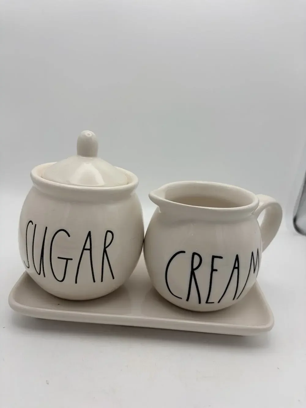 RAE DUNN Sugar And Creamer On Matching Tray 15